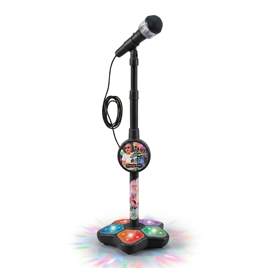 Norvio | Superstar Karaoke-set för Barn med Mikrofon & Stativ – Musikaliskt Lärspel