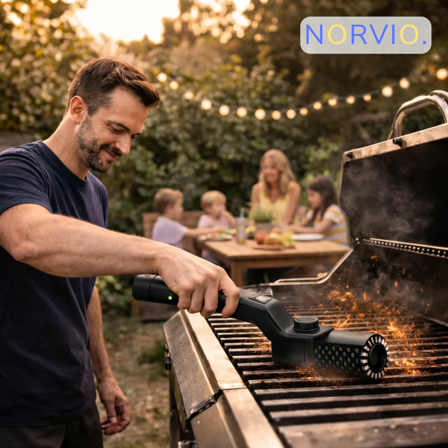 Norvio | GrillBorste Pro™ | Elektrisk Grillrengörare med Kraftfull Motor