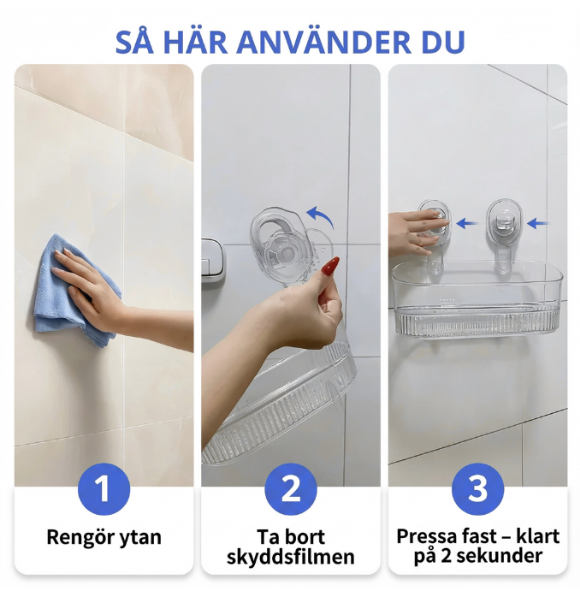 Norvio – Självhäftande vägghylla för kök och badrum