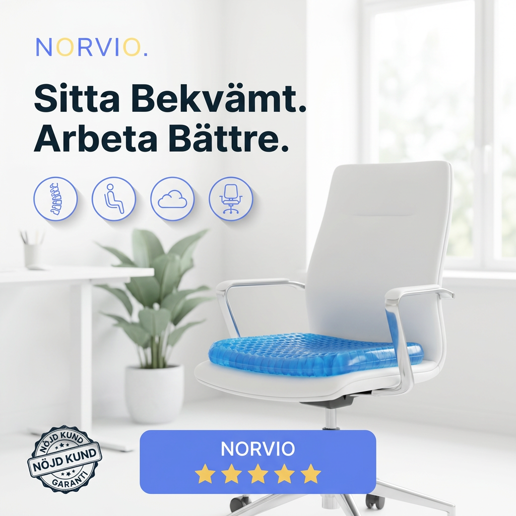Norvio | SittSmart™ Komfortkudde – Sitt bekvämt i timmar utan smärta