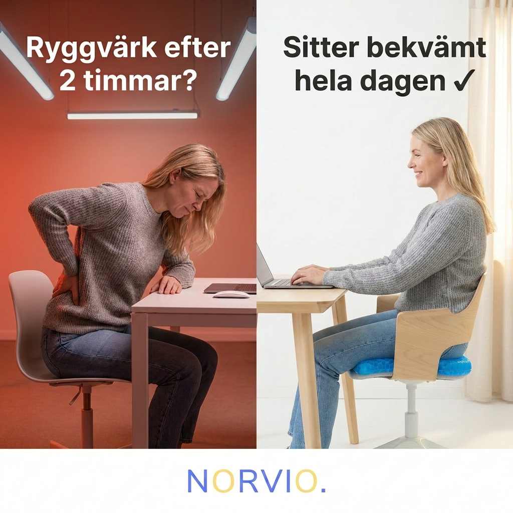 Norvio | SittSmart™ Komfortkudde – Sitt bekvämt i timmar utan smärta