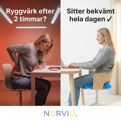 Norvio | SittSmart™ Komfortkudde – Sitt bekvämt i timmar utan smärta