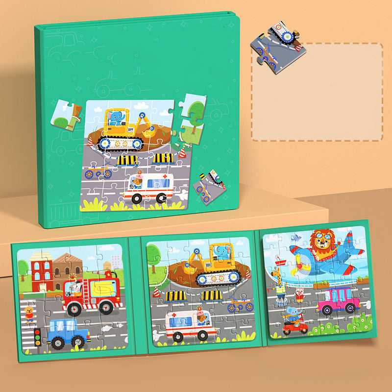 Magnetisk pusselbyggbok för barn