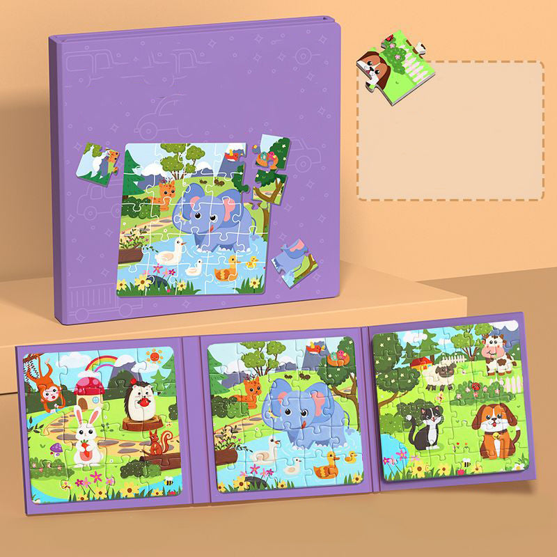 Magnetisk pusselbyggbok för barn