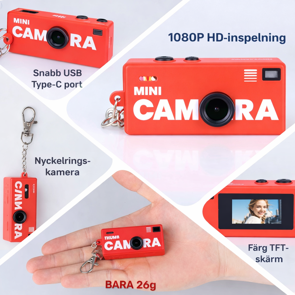 Norvio TumKamera™ | Retro minidigitalkamera | Vintage fickkamera med nyckelring